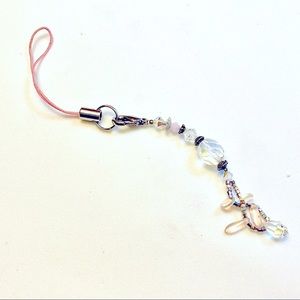 Pink Crystal Artisan Pull Charm